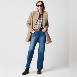 J. Crew Factory City coat with a button neck in Hthr Mushroom color size 4